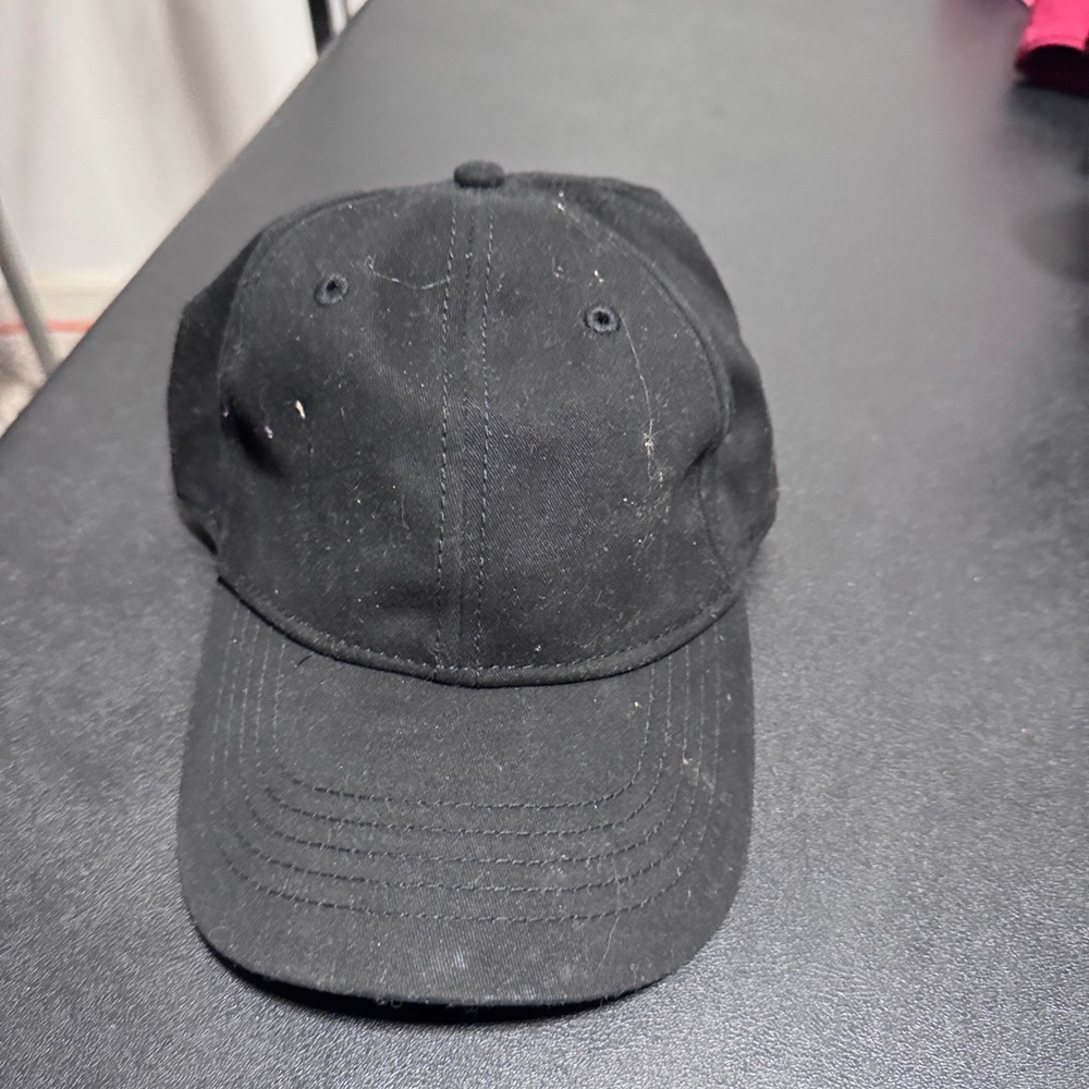 Unbranded Baseball Cap Mens One Size Black Solid Adjustable Strap Back Hat